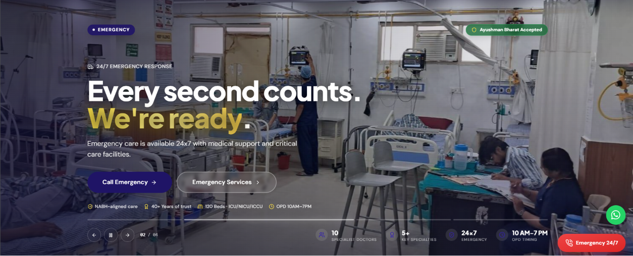 Kamla Hospital project screenshot